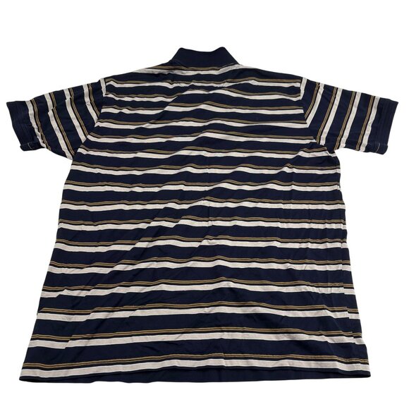 Hart Schaffner Marx Striped Polo Shirt Navy/Beige/White Men's size Large - Picture 6 of 6